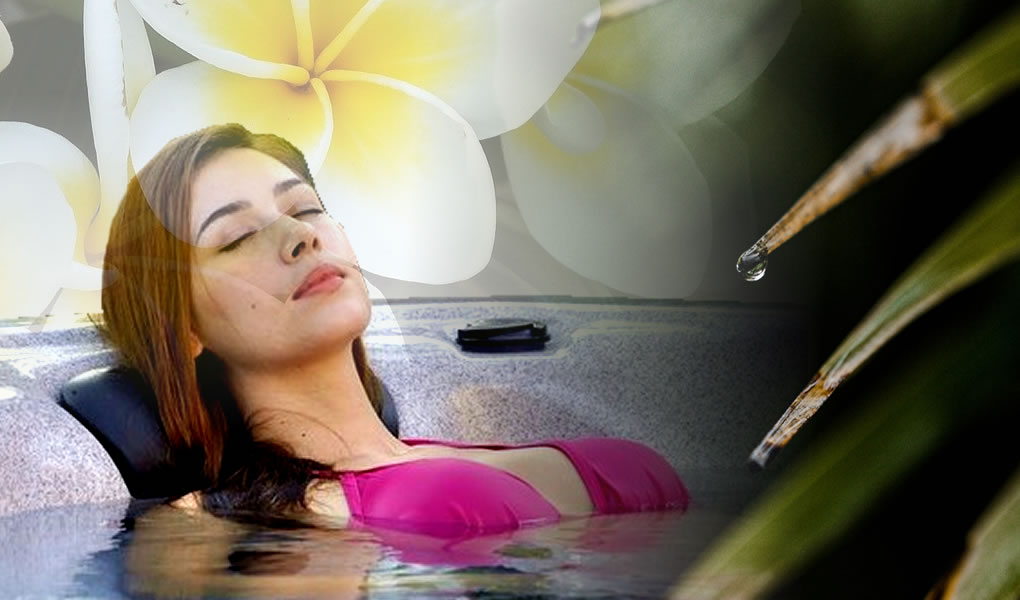 hot tub salts woman in hot tub